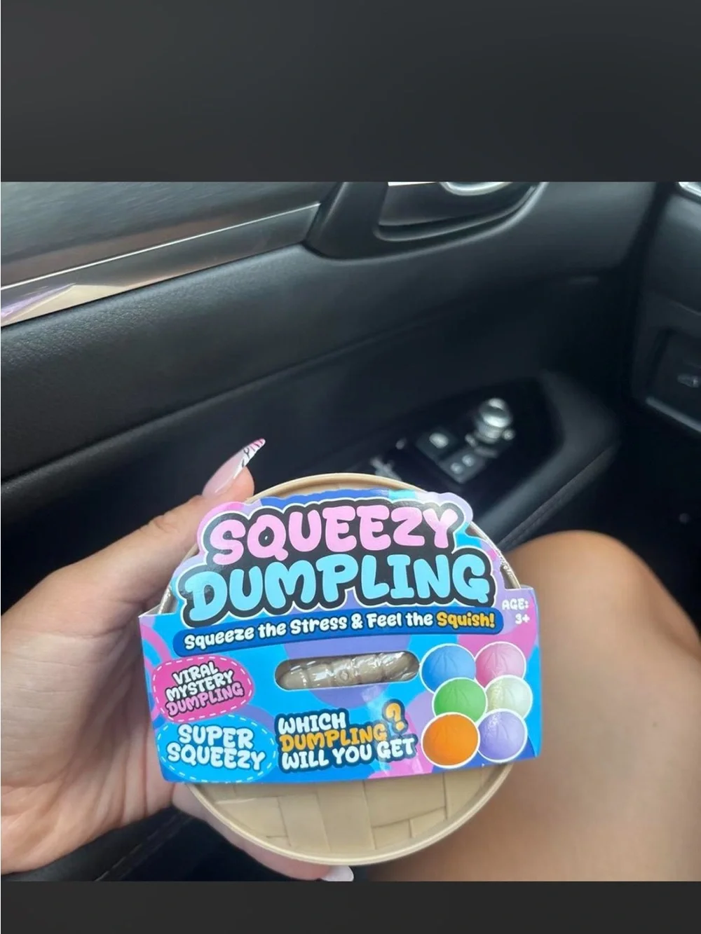 Squeezy Dumpling Stress Relief Toy - Pink/Blue Packaging